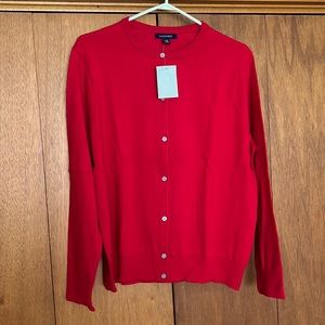Lands’ End Supima Cotton cardigan - red